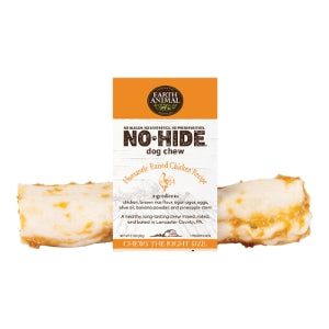 No-Hide chicken jerky dog treats in packaging.