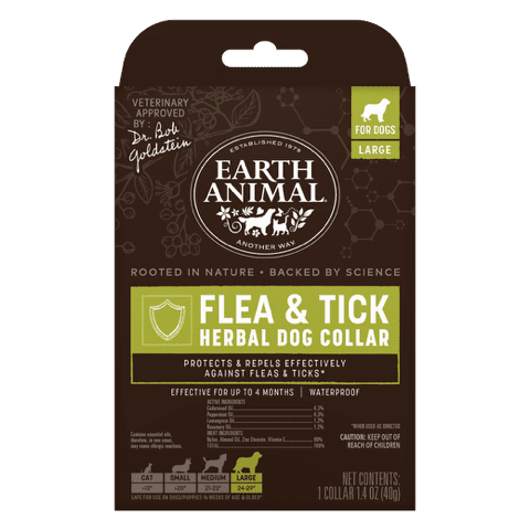 Herbal flea and tick collar for dogs by Earth Animal.