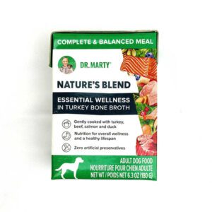 Dr. Amey's Nature's Blend Turkey Bone Broth for dog wellness.