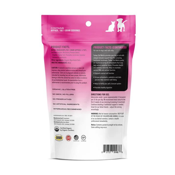 Back of a pink and white package with product details and instructions.